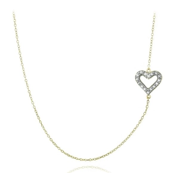 GT/Sterling Silver Diamond Accent Heart Necklace - Picture 3 of 3